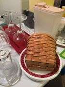 Variety of drink ware, plastic containers, custard cups etc....