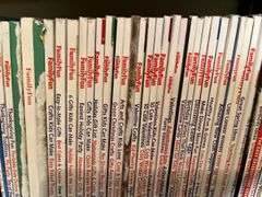 3 shelves of books and magazines Please see photos