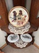 6 collector plates, most are birds Shelf not included