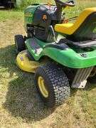 John Deere L100 riding mower 42" deck, SN 100Aa141171, hood broken, runs and mows