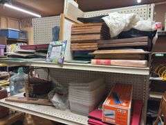 Two sided store display rack and all contents mostly crafting items