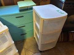 Plastic storage drawer units