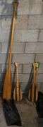 2 canoe paddles 30" and 66" and swim fins