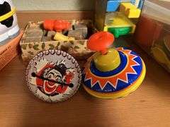 Fisher Price, wooden blocks, noise makers etc...
