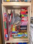 4 wood crates w/ all kinds of games and education materials