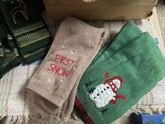 Christmas and holiday towels, all appear to be new