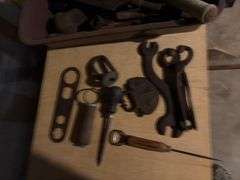 Vintage tools includes wrenches, screwdrivers, etc