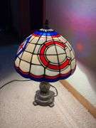 Chicago Cubs items include lamp, book, glasses, ornaments