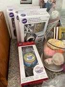 Variety of cake decorating supplies, candies, pans etc...