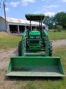 John Deere 5075 E tractor, purchased 6-2011, FWA, ROPS w/canopy, hour meter shows 558 hrs, 553 hydraulic loader 74" bucket, 16.9x 28 rear tires, 9.5 x 24 fronts, 2 rear wheel weights. Each side. SN 5075EVAB002609. Please plan late pick up so we can load people out 3 pt fast hitch, see link in description for video WIRE TRANSFER REQUIRED