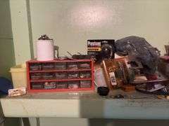 All on shelves includes all kinds of hardware, tools, tins, seal, tapes, etc BRING YOUR BOXES!!