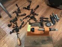 Variety of old, antique reloading tools