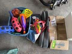 Variety of yard games-bocci balls, croquet, baseballs, footballs etc...