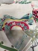 Printed fabric table linens and aprons
