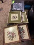 Framed needlework items and verse