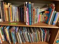 2 shelves of kids books