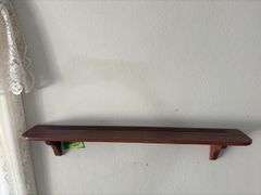 Amana walnut clock shelf w/ plate grooves 6 x 36