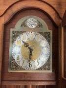 1985 dated and Signed Kraus Furniture Amana walnut Grandfather clock 12D x 23L x 83H
