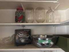 Juice dispenser, salad set, large stainless bowl