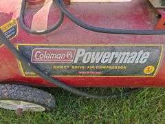 Coleman 20 gallon portable air compressor and hoses