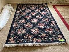 5.5 x 8 blue floral rug
