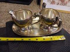 Sterling tray, cream and sugar 9.17 oz
