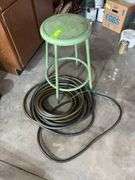 Shop stool and garden hose