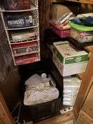 Household fix-it type items, and craft supplies in closet plus over the door storage