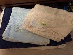 One warm fuzzy blanket and two sheet blankets