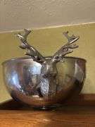 Large punch bowl with elk decorations