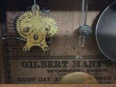 Antique Gilbert shelf clock 11 wide x 13 tall