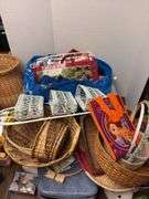Baskets, sewing hoop, shopping bags etc...