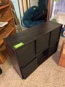 Black cubby storage w/ cloth baskets 24 x 36