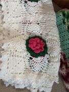 76 x 76 hand crocheted bedspread w/ roses and an afghan
