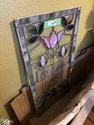 Beautiful and very FRAGILE antique stained glass piece, needs to have some places reinforced, it's very unstable!!