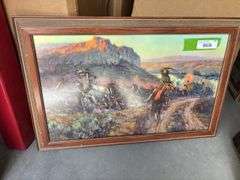 "The Jerkline" Charles Russell print 26 x 18