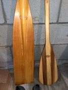 2 canoe paddles 30" and 66" and swim fins