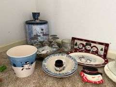 Snowman dinnerware, tins, bowls, mugs etc...