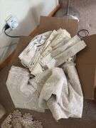 Lace work includes doilies, dresser runners, curtain panels etc Victorian Rose and other patterns