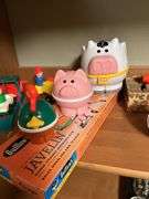 Fisher Price, wooden blocks, noise makers etc...
