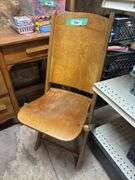 Vintage kneehole desk and fold up chair