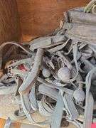 Plethora of old horse harness, collars, hames w/ brass knobs etc...