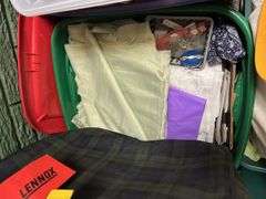 4 large totes of various fabric, LOTS!