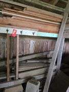 All lumber on back wall
