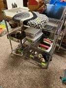 3 shelf unit 18D x 36L x 36H welded wire chrome NO CONTENTS
