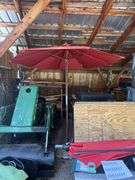 large patio umbrella with heavy stand