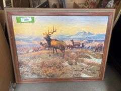 "The Exalted Ruler" Charlie Russell oil on canvas signed to my brothers 28 x 23