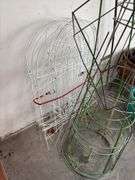 Tomato cages and flower garden fence