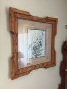 Schanz Furn Amana oak picture frame 21.5 x 22.5 w/ Landengerger Goldfinch print
