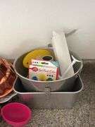 Variety of cake decorating supplies, candies, pans etc...